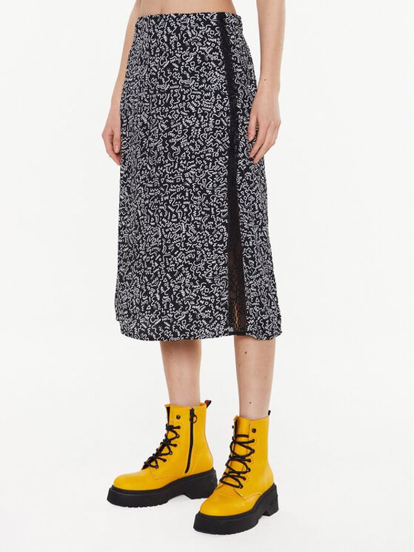 Tommy Jeans Tommy Jeans Миди пола DW0DW14977 Черен Regular Fit