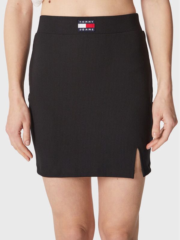 Tommy Jeans Tommy Jeans Мини пола Badge DW0DW14972 Черен Slim Fit