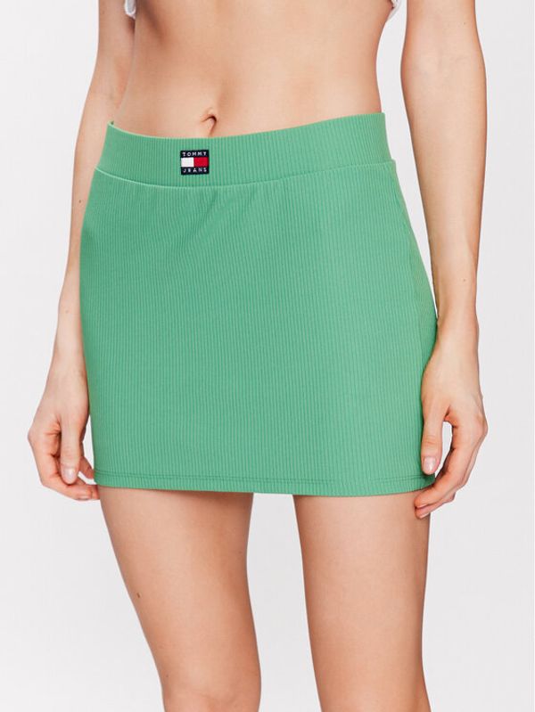 Tommy Jeans Tommy Jeans Мини пола Badge DW0DW15389 Зелен Slim Fit