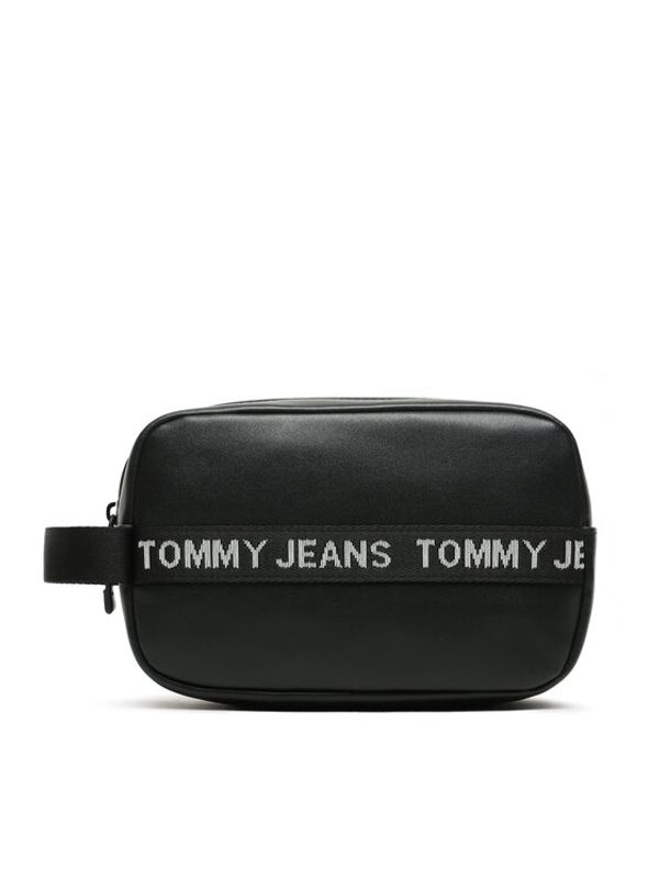 Tommy Jeans Tommy Jeans Несесер Tjm Essential Leather Washbag AM0AM11425 Черен