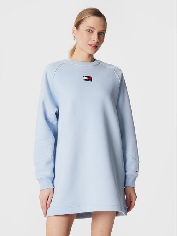 Tommy Jeans Tommy Jeans Плетена рокля Badge DW0DW15046 Син Regular Fit