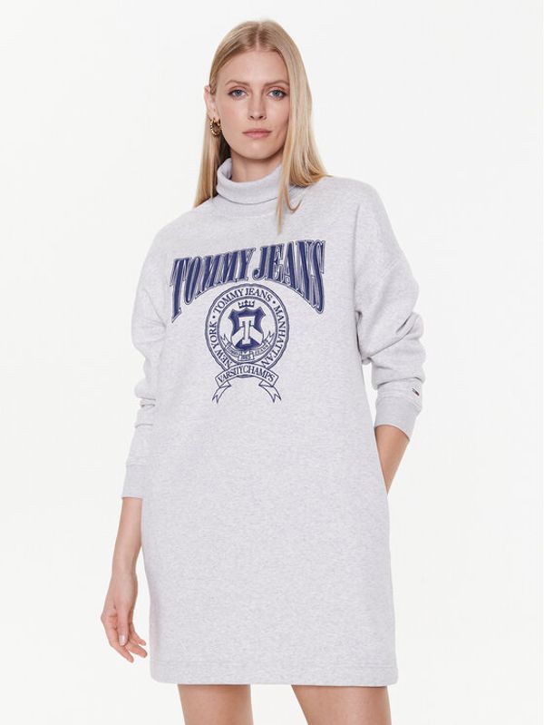 Tommy Jeans Tommy Jeans Плетена рокля Varsity DW0DW15004 Сив Regular Fit