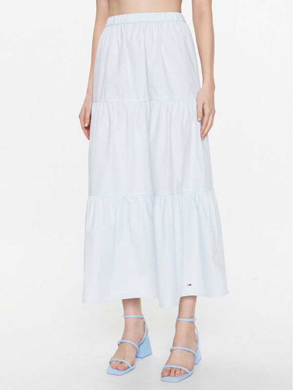 Tommy Jeans Tommy Jeans Пола Poplin Tiered DW0DW15195 Син Regular Fit