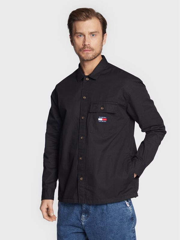 Tommy Jeans Tommy Jeans Преходно яке Classic Solid DM0DM15129 Черен Overshirt Fit