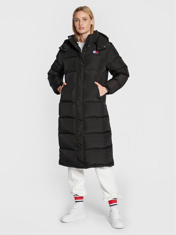 Tommy Jeans Tommy Jeans Пухено яке Alaska Long DW0DW14287 Черен Regular Fit