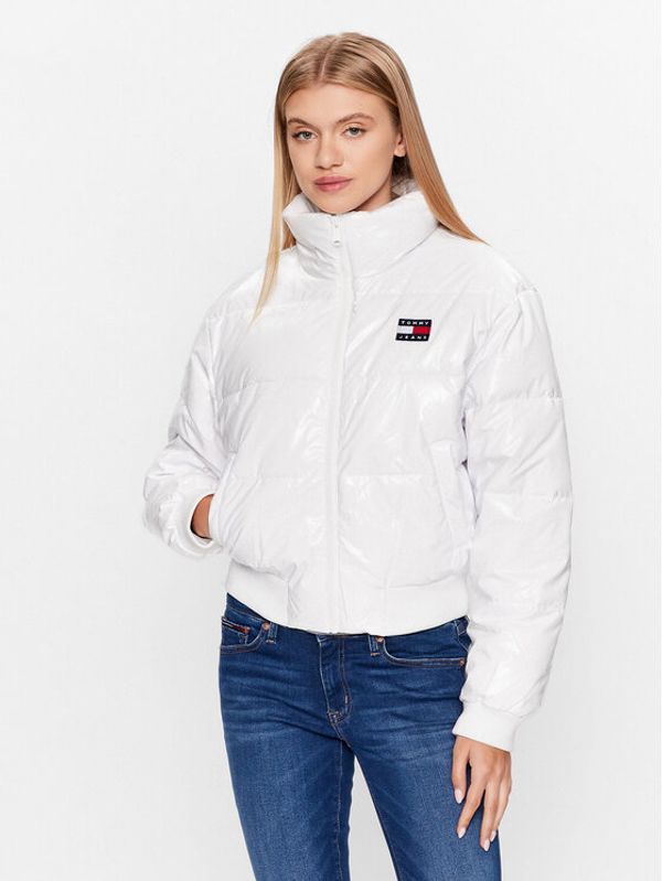 Tommy Jeans Tommy Jeans Пухено яке Badge DW0DW16098 Бял Regular Fit