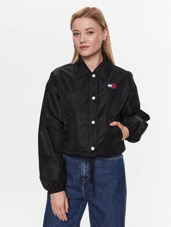 Tommy Jeans Tommy Jeans Пухено яке Cropped Coach DW0DW15334 Черен Regular Fit