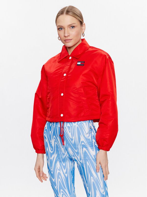 Tommy Jeans Tommy Jeans Пухено яке Cropped Coach DW0DW15334 Червен Cropped Fit