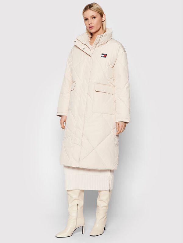 Tommy Jeans Tommy Jeans Пухено яке Longline Fashion DW0DW11107 Зелен Regular Fit