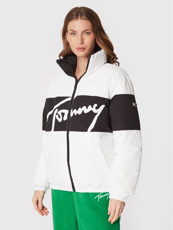 Tommy Jeans Tommy Jeans Пухено яке Signature DW0DW14308 Бял Oversize