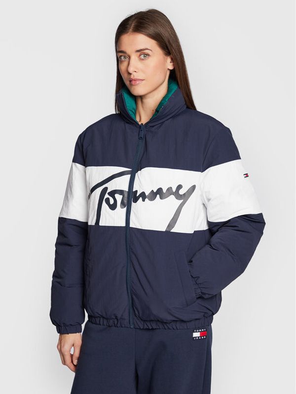 Tommy Jeans Tommy Jeans Пухено яке Signature DW0DW14308 Тъмносин Oversize