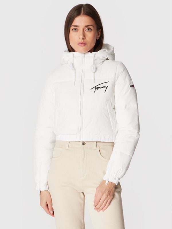 Tommy Jeans Tommy Jeans Пухено яке Signature DW0DW14470 Бял Regular Fit