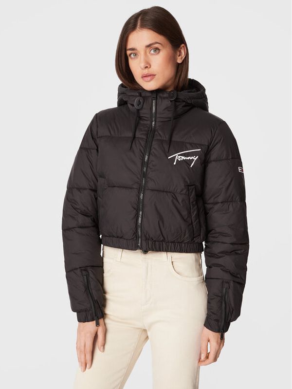 Tommy Jeans Tommy Jeans Пухено яке Signature DW0DW14470 Черен Regular Fit