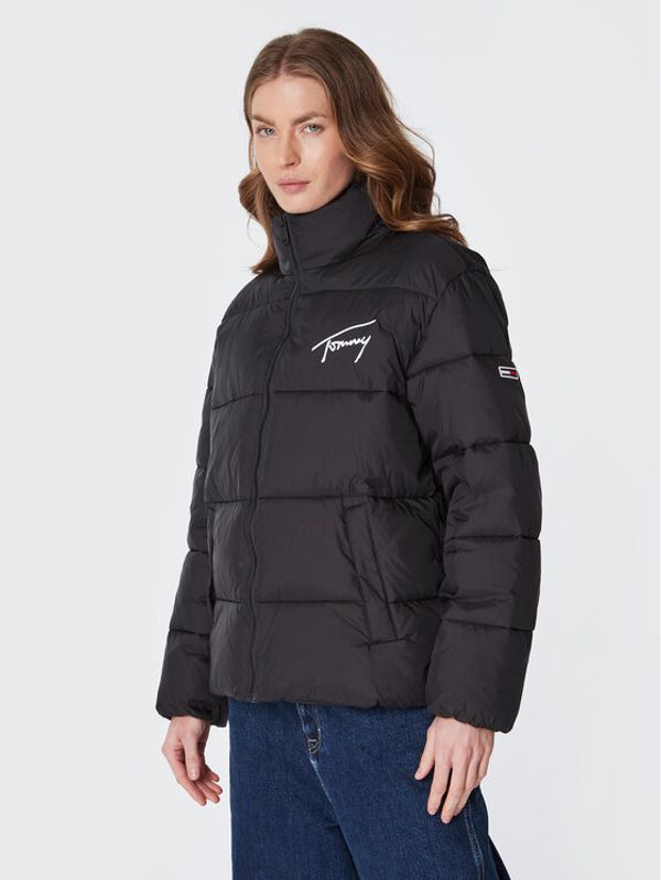 Tommy Jeans Tommy Jeans Пухено яке Signature Modern DW0DW14660 Черен Regular Fit