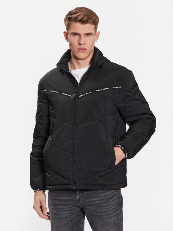 Tommy Jeans Tommy Jeans Пухено яке Tape Detail DM0DM16578 Черен Regular Fit