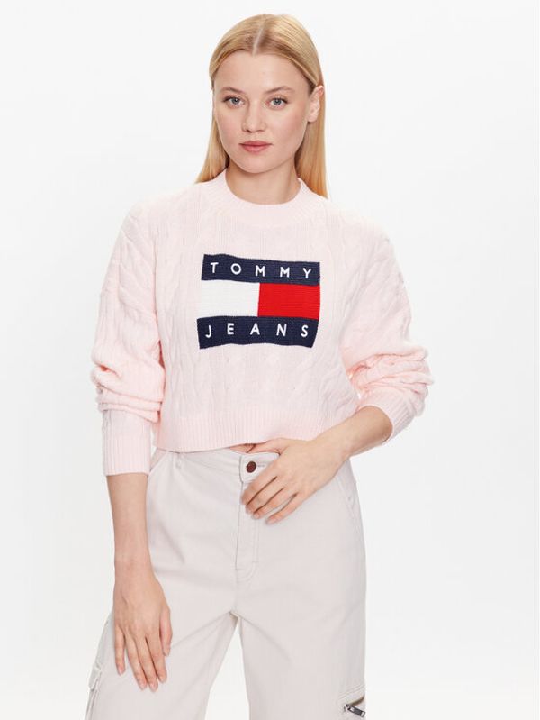 Tommy Jeans Tommy Jeans Пуловер DW0DW14261 Розов Regular Fit