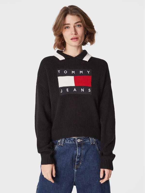 Tommy Jeans Tommy Jeans Пуловер Flag DW0DW14951 Черен Regular Fit