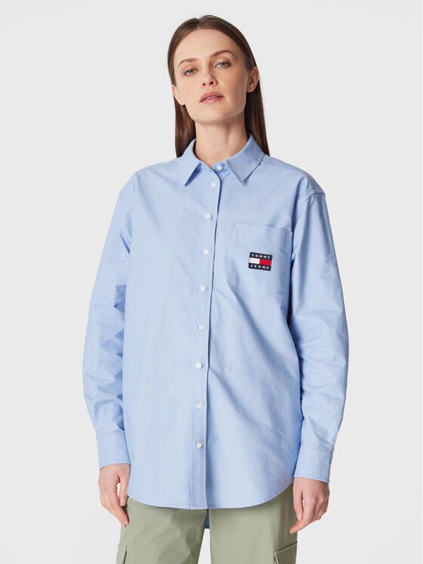Tommy Jeans Tommy Jeans Риза Badge DW0DW13804 Син Boyfriend Fit