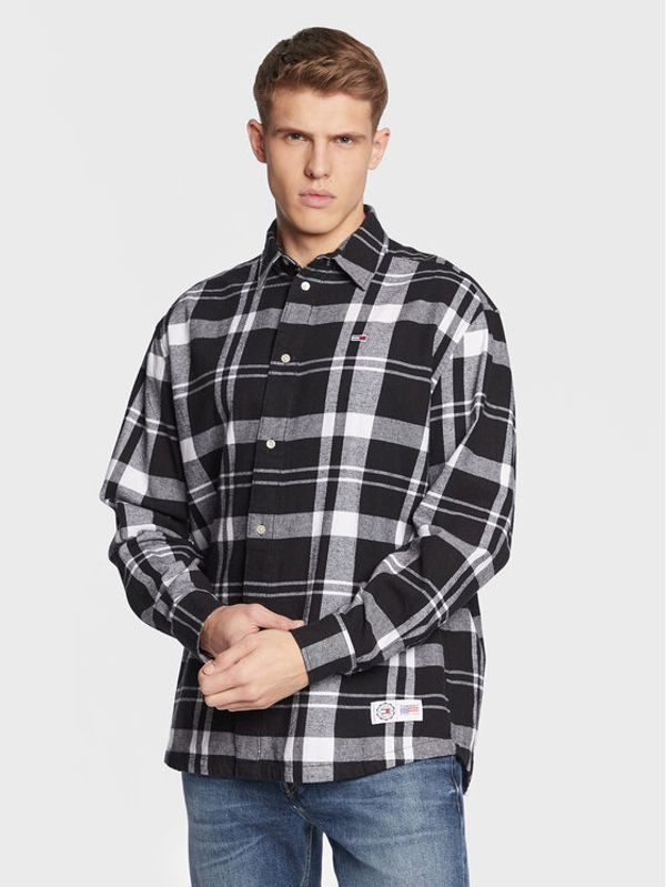 Tommy Jeans Tommy Jeans Риза Check Twill DM0DM15414 Черен Oversize