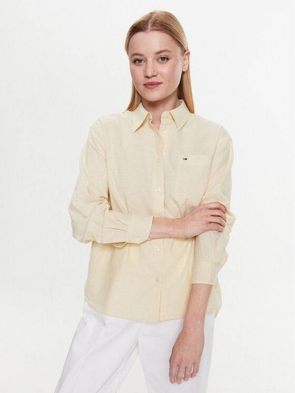 Tommy Jeans Tommy Jeans Риза Solid DW0DW15577 Жълт Relaxed Fit