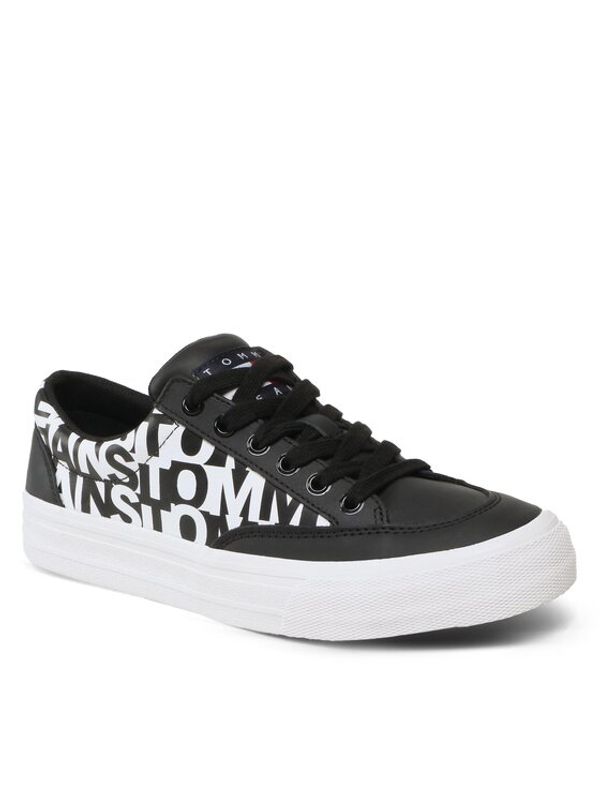 Tommy Jeans Tommy Jeans Сникърси Leather Logo Print EM0EM01129 Черен