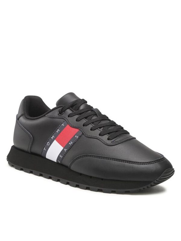 Tommy Jeans Tommy Jeans Сникърси Leather Runner Tjm Ess EM0EM00898 Черен