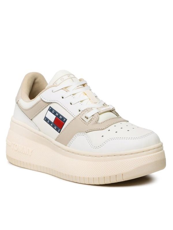 Tommy Jeans Tommy Jeans Сникърси Retro Basket Flatf EN0EN02086 Бежов