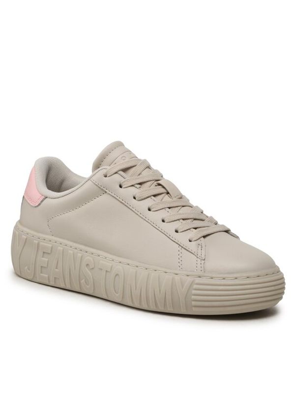 Tommy Jeans Tommy Jeans Сникърси T-Jw New Cupsole Leather Lc EN0EN02212 Бежов