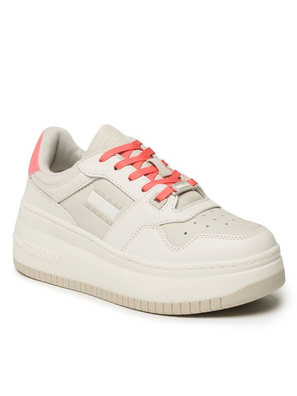 Tommy Jeans Tommy Jeans Сникърси Tjw Retro Basket Flatform Mix EN0EN02208 Бежов