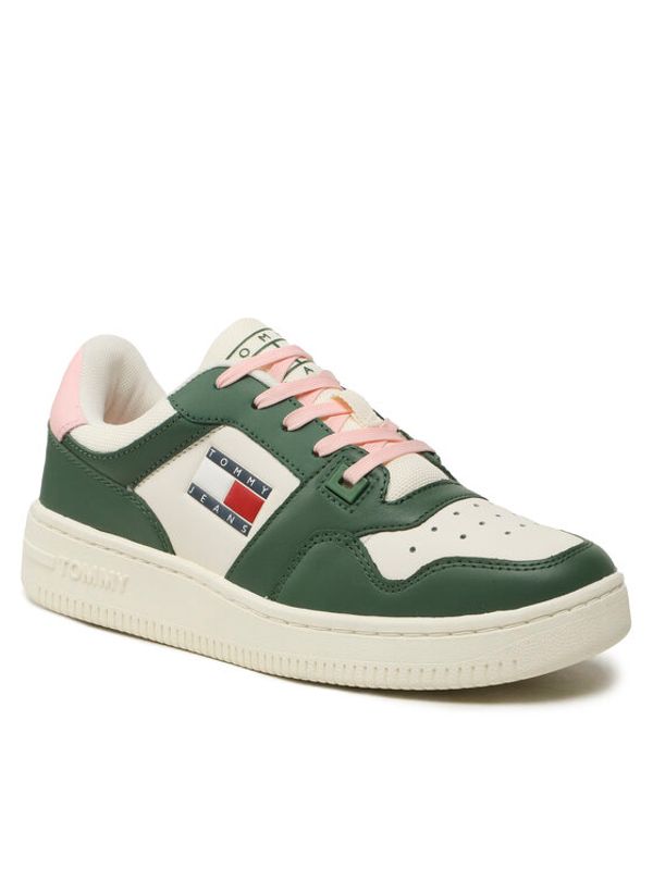 Tommy Jeans Tommy Jeans Сникърси Tjw Retro Basket Leather Seasonal EN0EN02204 Зелен
