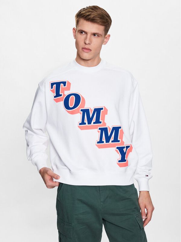 Tommy Jeans Tommy Jeans Суитшърт Boxy College DM0DM16379 Бял Boxy Fit