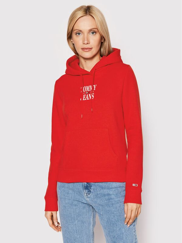 Tommy Jeans Tommy Jeans Суитшърт Essential Logo DW0DW12650 Червен Regular Fit