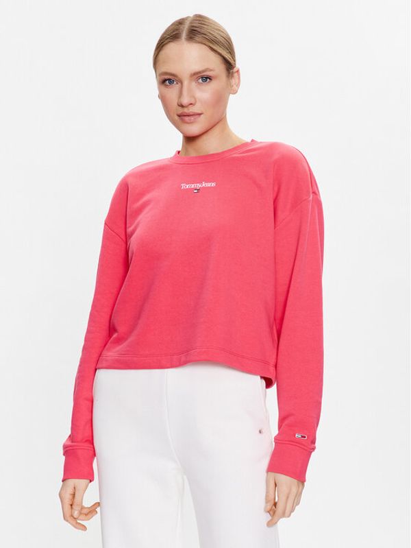 Tommy Jeans Tommy Jeans Суитшърт Essential Logo DW0DW15409 Розов Regular Fit