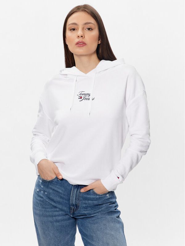 Tommy Jeans Tommy Jeans Суитшърт Essential Logo DW0DW15410 Бял Boxy Fit
