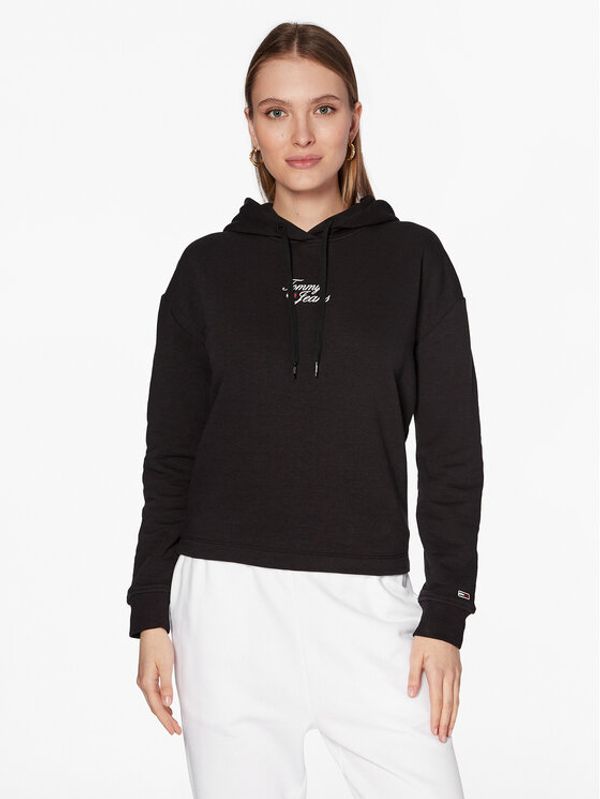 Tommy Jeans Tommy Jeans Суитшърт Essential Logo DW0DW15410 Черен Boxy Fit