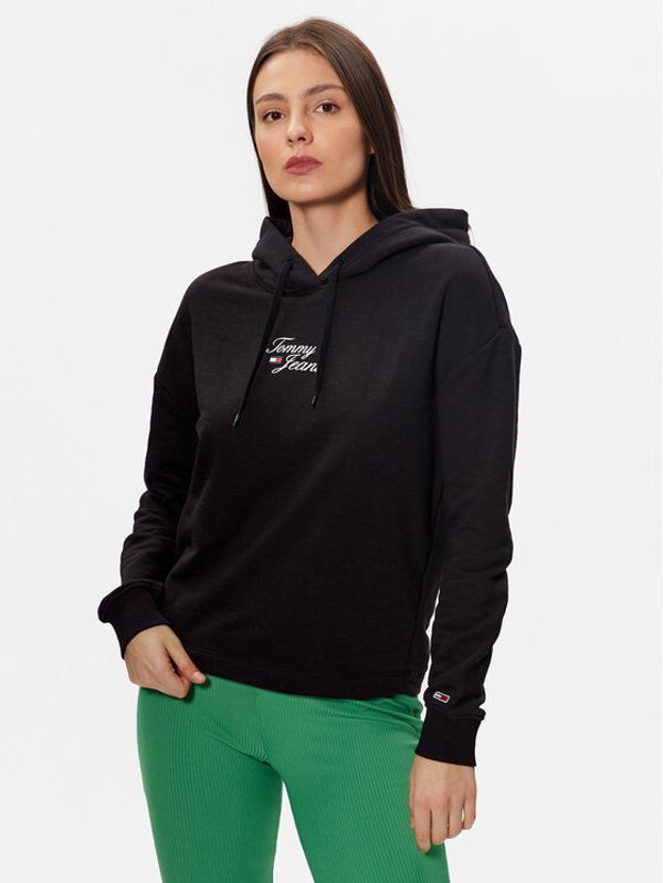 Tommy Jeans Tommy Jeans Суитшърт Essential Logo DW0DW15410 Черен Boxy Fit