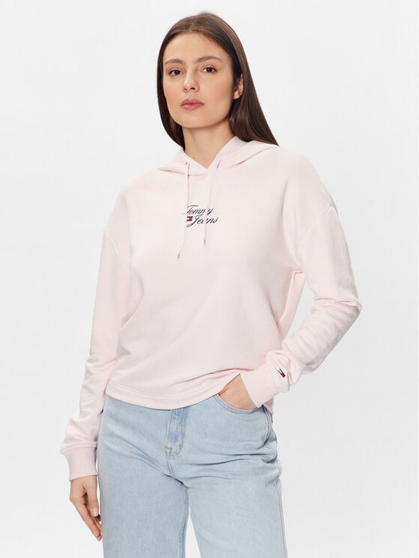 Tommy Jeans Tommy Jeans Суитшърт Essential Logo DW0DW15410 Розов Boxy Fit