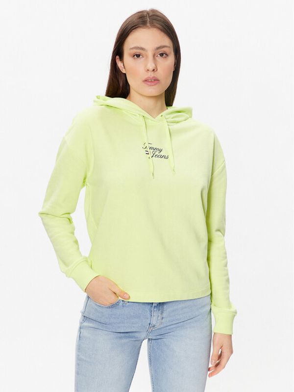 Tommy Jeans Tommy Jeans Суитшърт Essential Logo DW0DW15410 Зелен Boxy Fit