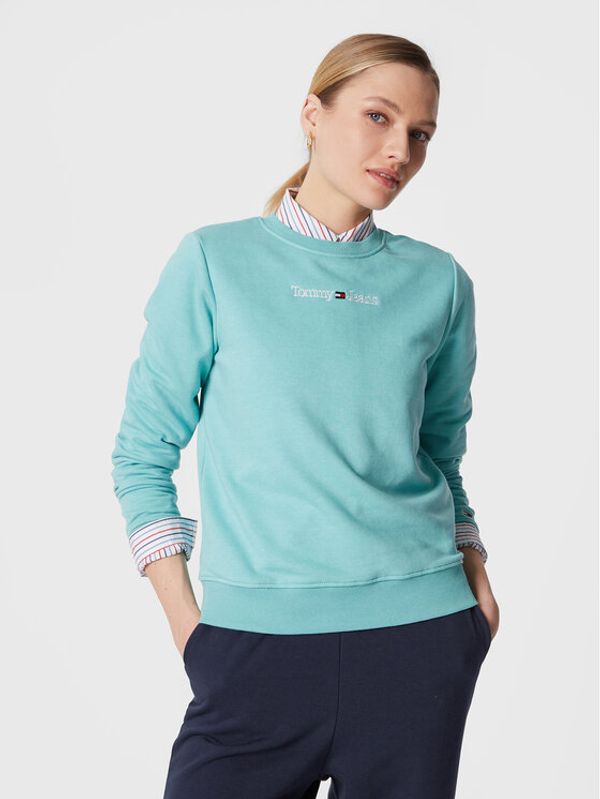 Tommy Jeans Tommy Jeans Суитшърт Serif Linear DW0DW15056 Зелен Regular Fit