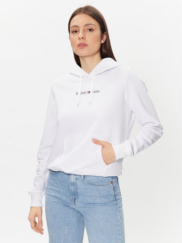 Tommy Jeans Tommy Jeans Суитшърт Serif Linear DW0DW15649 Бял Regular Fit