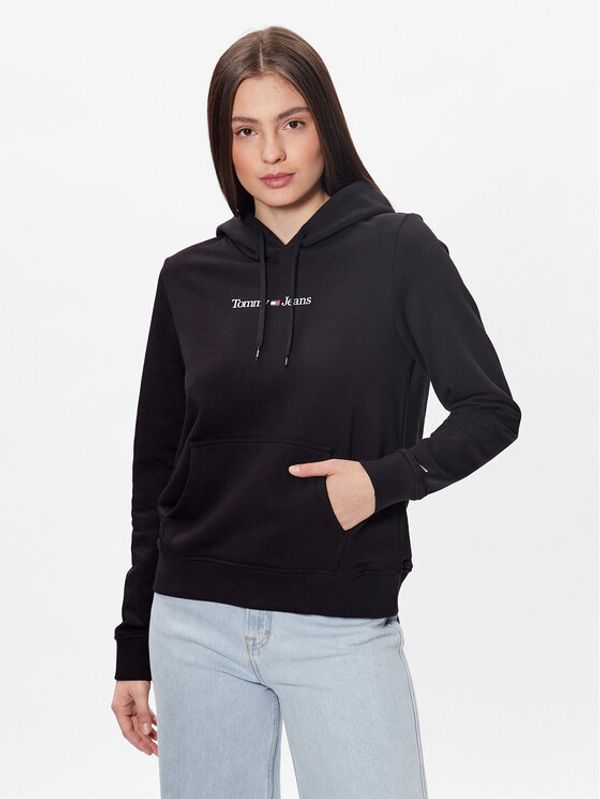 Tommy Jeans Tommy Jeans Суитшърт Serif Linear DW0DW15649 Черен Regular Fit