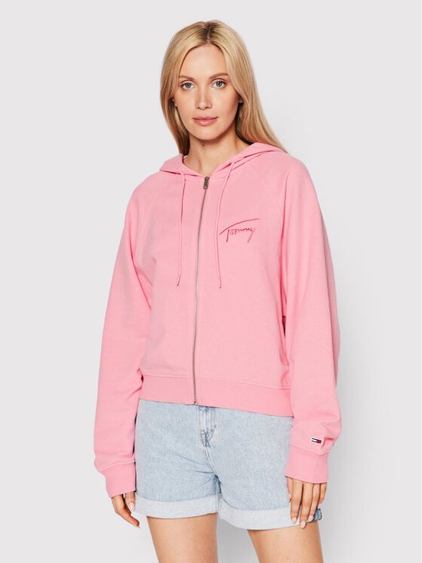 Tommy Jeans Tommy Jeans Суитшърт Signature Zip DW0DW12648 Розов Regular Fit