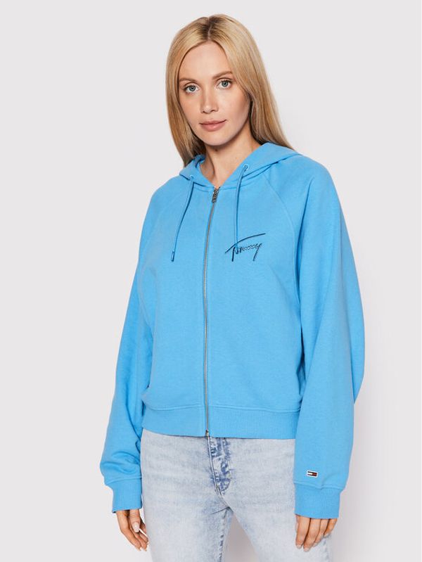 Tommy Jeans Tommy Jeans Суитшърт Signature Zip DW0DW12648 Син Regular Fit