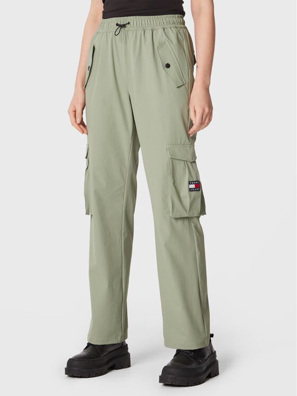 Tommy Jeans Tommy Jeans Текстилни панталони Betsy DW0DW14623 Зелен Relaxed Fit