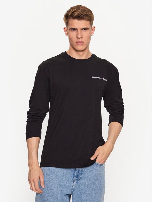 Tommy Jeans Tommy Jeans Тениска с дълъг ръкав DM0DM16879 Черен Regular Fit