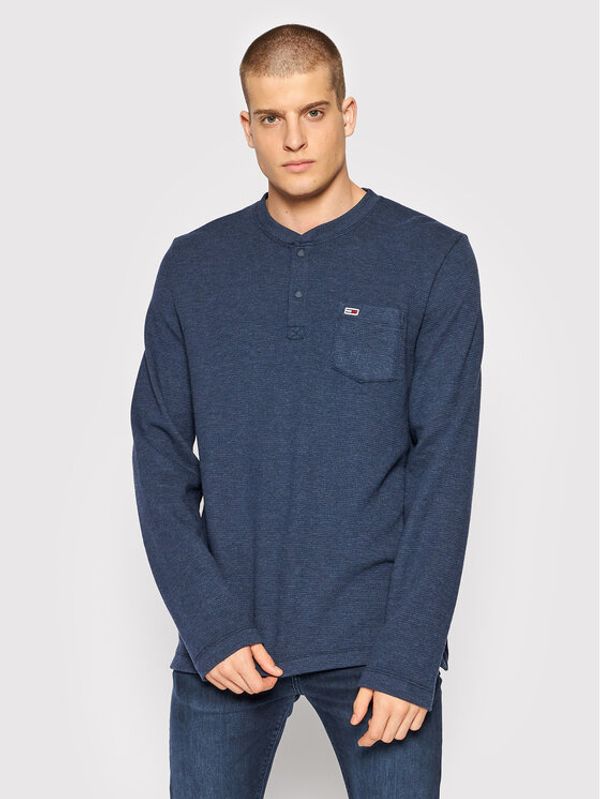 Tommy Jeans Tommy Jeans Тениска с дълъг ръкав Henley DM0DM11438 Тъмносин Regular Fit