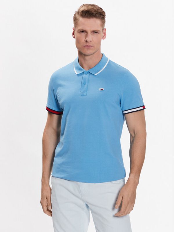 Tommy Jeans Tommy Jeans Тениска с яка и копчета DM0DM12963 Син Regular Fit