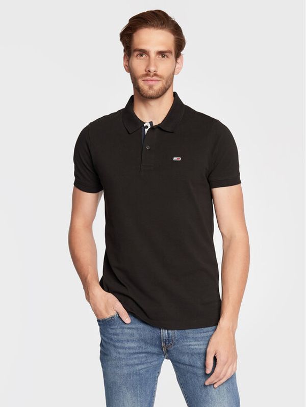 Tommy Jeans Tommy Jeans Тениска с яка и копчета DM0DM15370 Черен Slim Fit