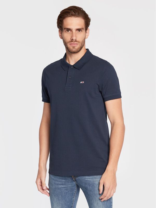 Tommy Jeans Tommy Jeans Тениска с яка и копчета DM0DM15370 Тъмносин Slim Fit