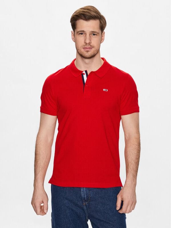 Tommy Jeans Tommy Jeans Тениска с яка и копчета DM0DM15940 Червен Slim Fit